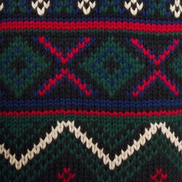 NWT Ralph Lauren Black Erindaria Aztec/ Fair Isle cardigan in size M - Picture 3 of 9